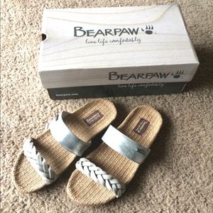 Bearpaw braided metallic sandals ash jute